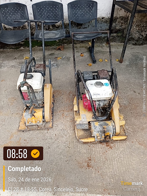 Dos compactadores de placa disponibles para obra
